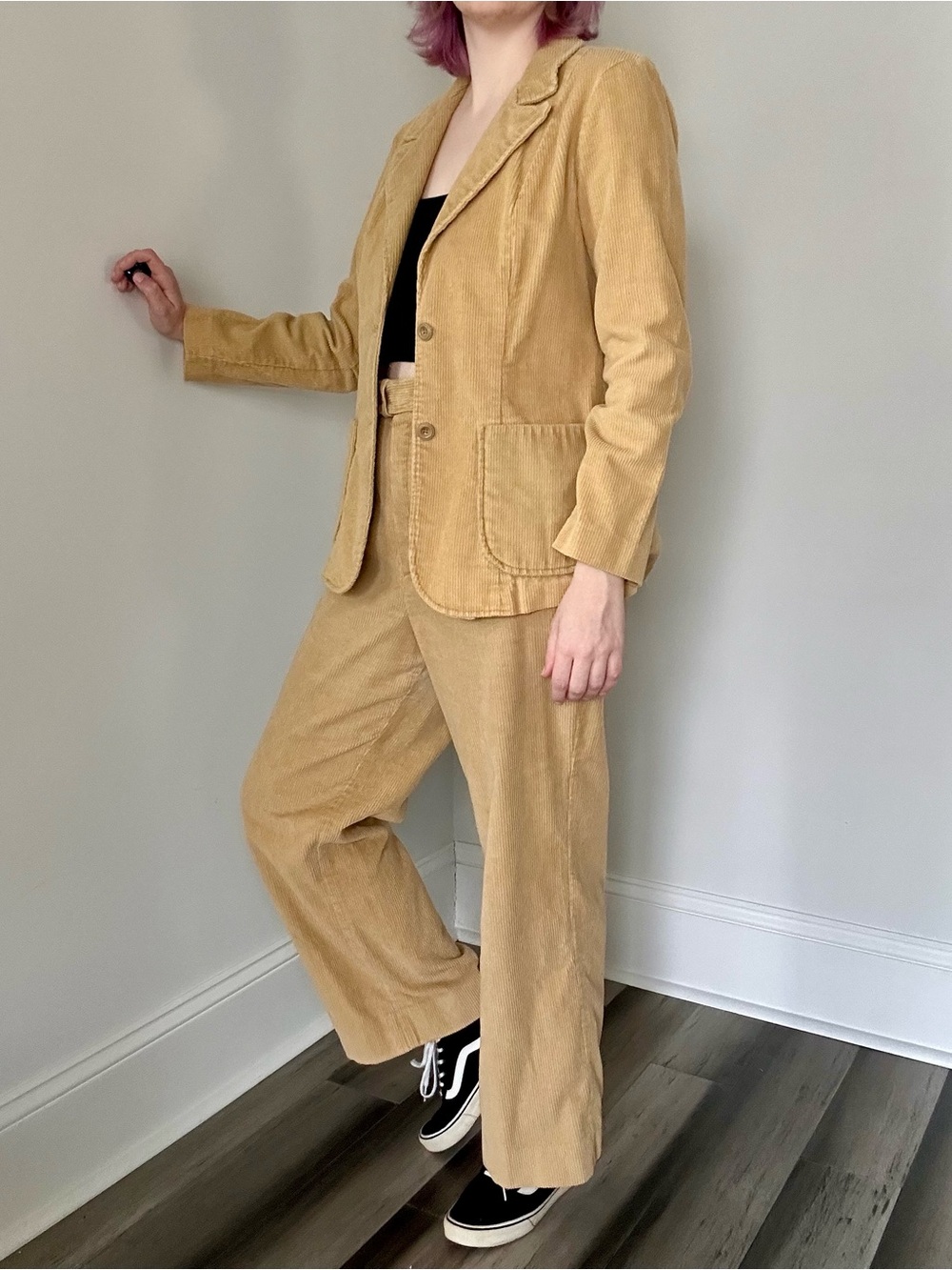 Vintage 1970s Eva Tan Corduroy Suit w/ Wide Leg Pants